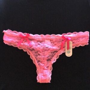 NWT hot pink lace thongs